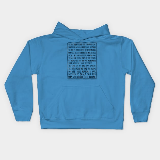 Wednesday Addams Quote Thanksgiving Monologue Speech Kids Hoodie by graphicbombdesigns